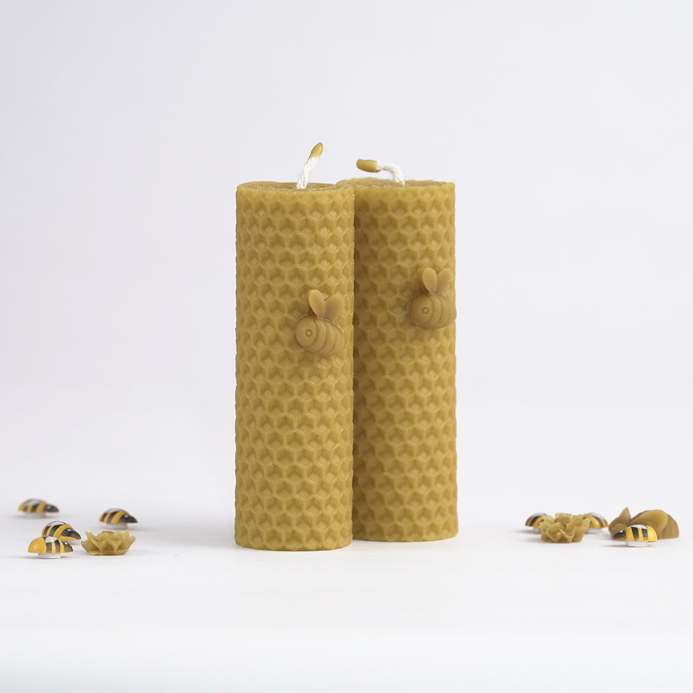 Lumânări din ceară naturală, înălțime 10cm, diametru 3cm